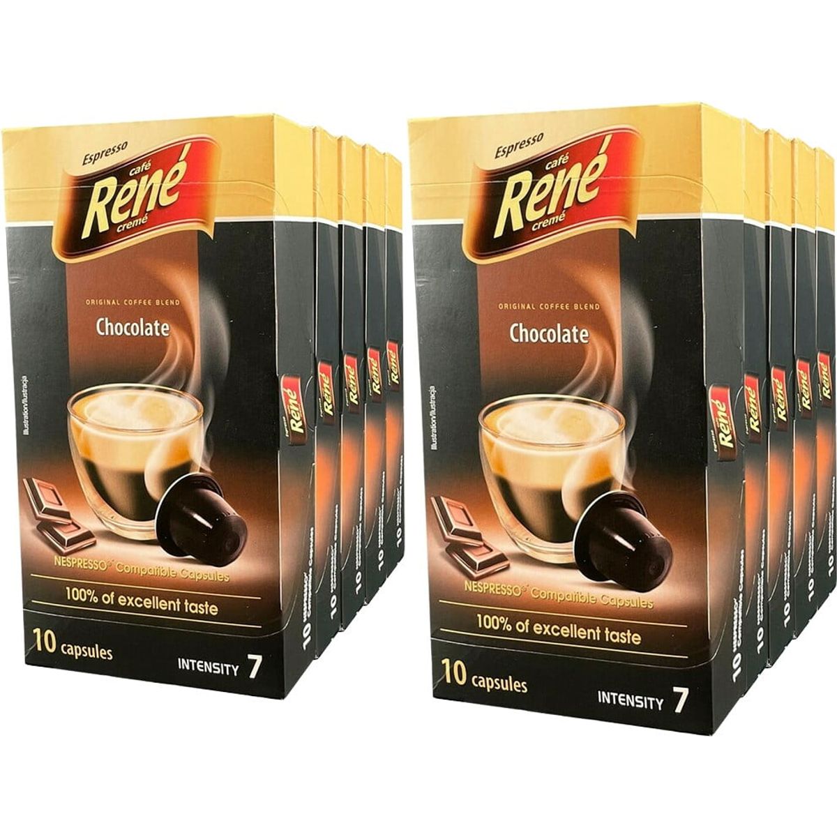 Café René - Chokolade Tilbudspakke (100 stk) - Kapsler til Nespresso