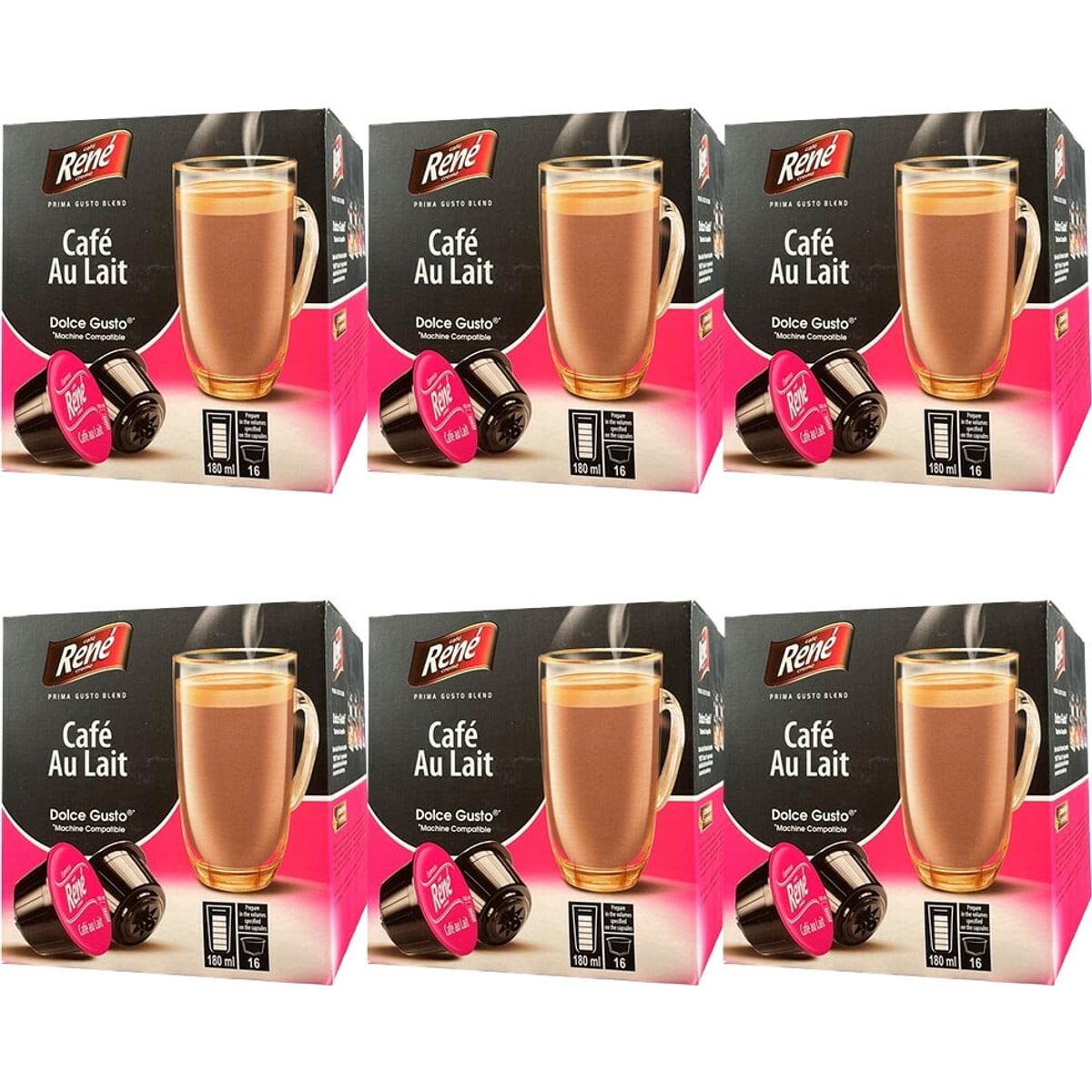 Café René - Café Au Lait (96 stk) Dolce Gusto kapsler - Kapsler til Dolce Gusto