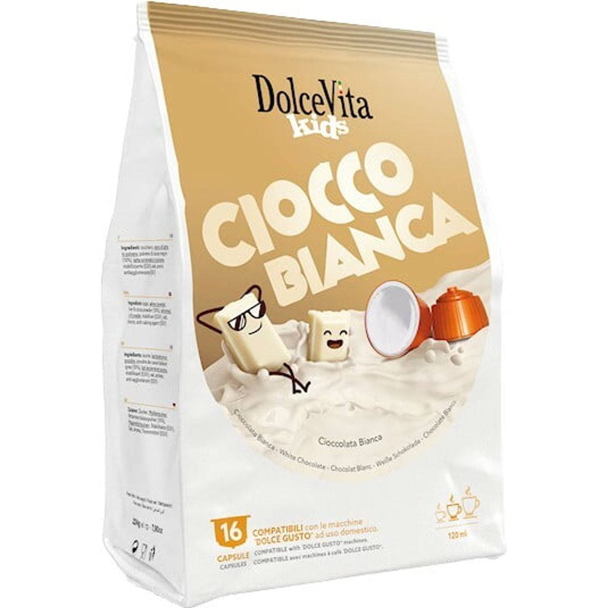 Dolce Vita - Hvid Mælkechokolade (16 stk) - Kapsler til Dolce Gusto