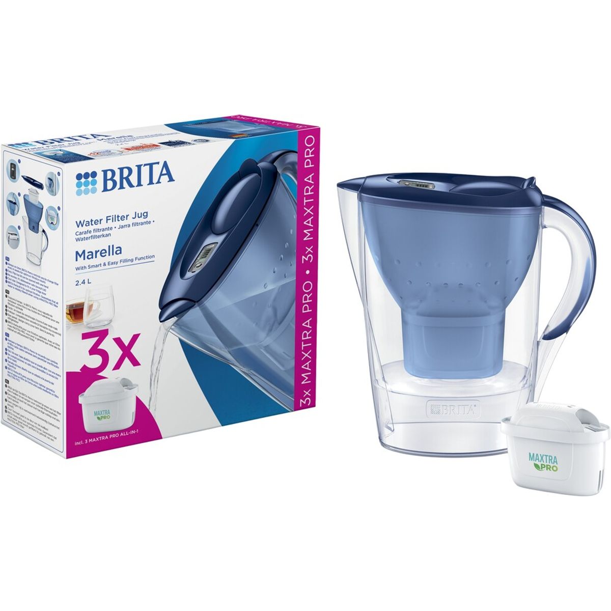 Brita - Marella Blå (2,4 L) Inkl. 3 MXPro