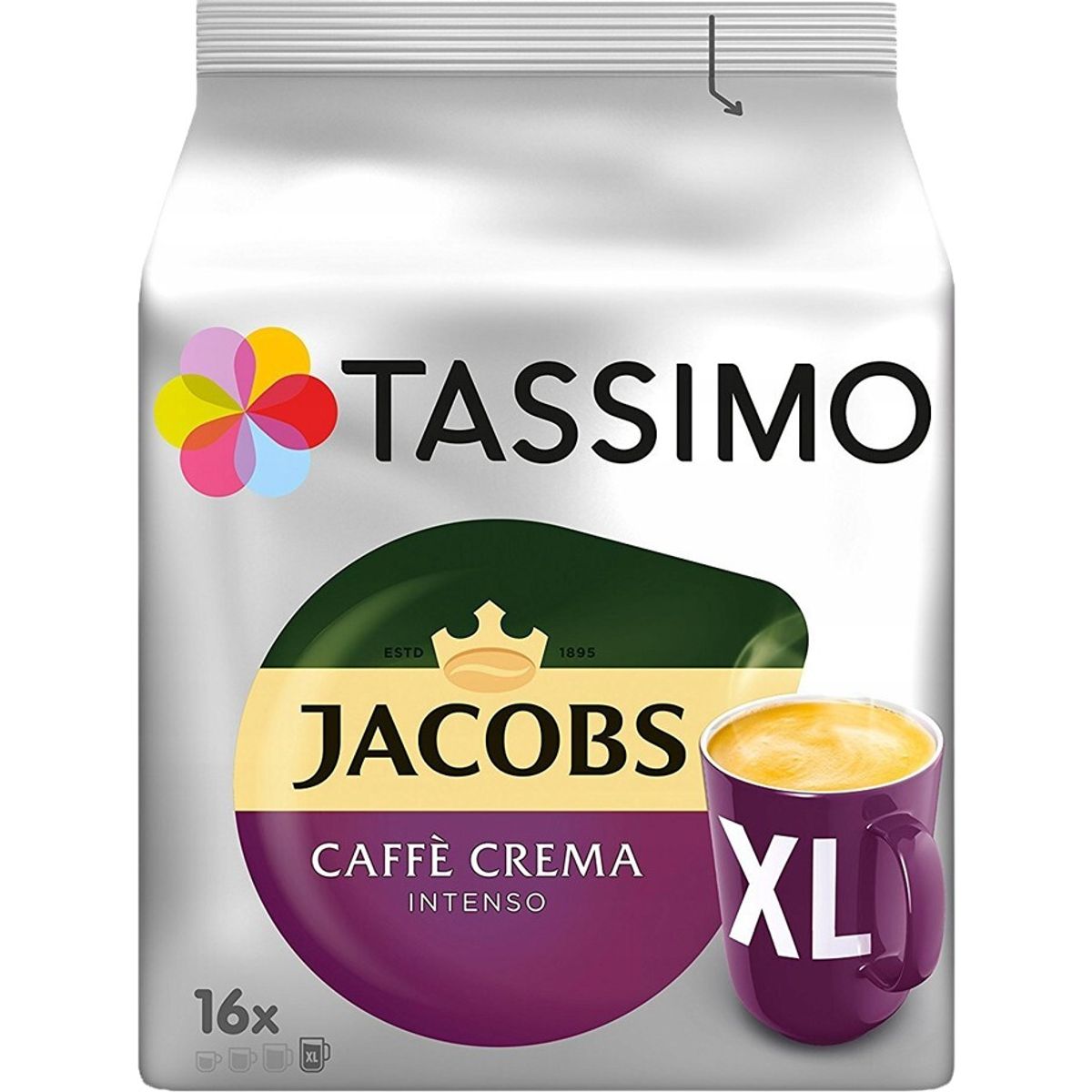 Jacobs - Caffé Crema Intenso XL (16 stk) - Kapsler til Tassimo