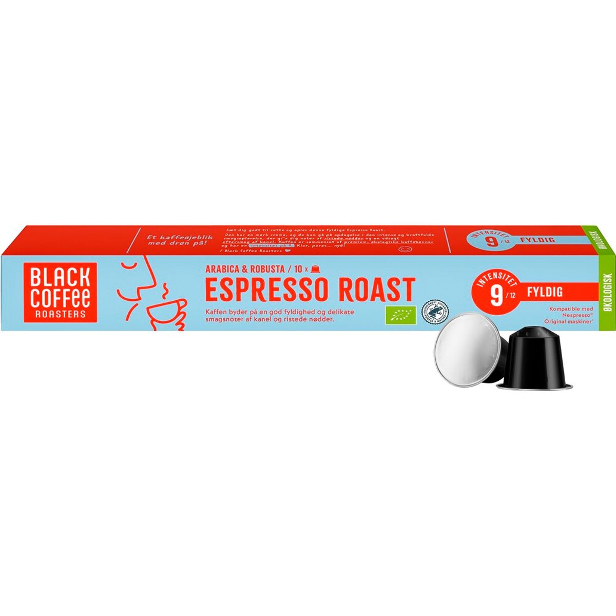 Black Coffee Roasters - Organic Espresso Roast (10 stk) - Kapsler til Nespresso