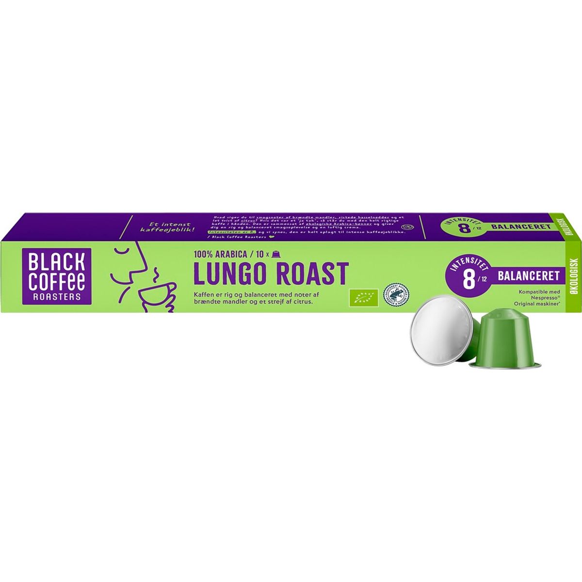 Black Coffee Roasters - Organic Lungo Roast (10 stk) - Kapsler til Nespresso