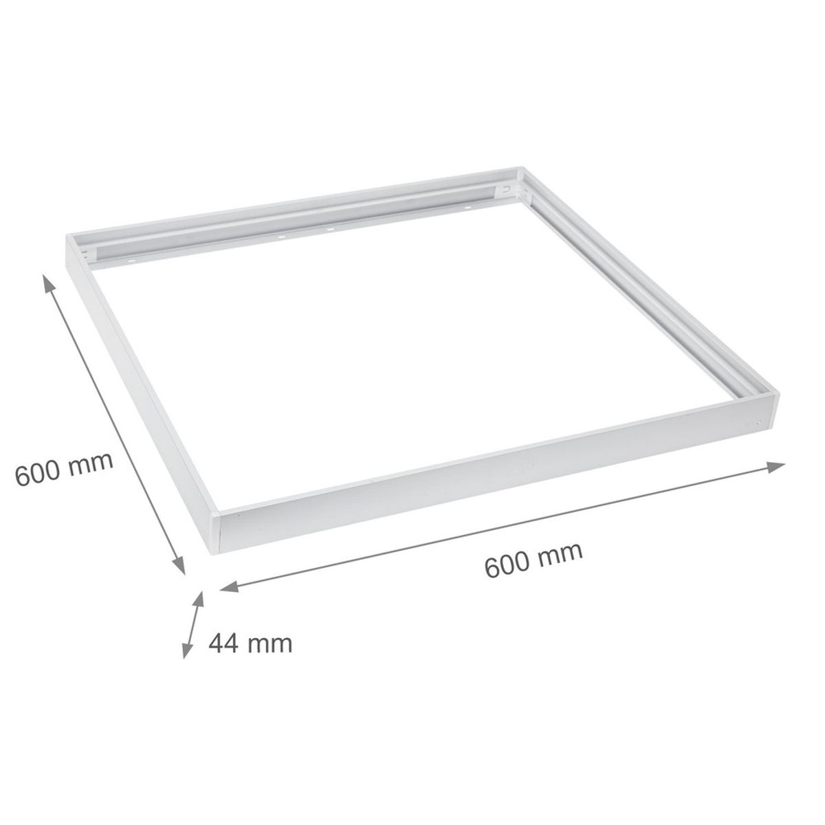 Ramme til 60x60 LED panel - Samles hurtigt, plast hjørner, Uden synlige skruer, hvid kant