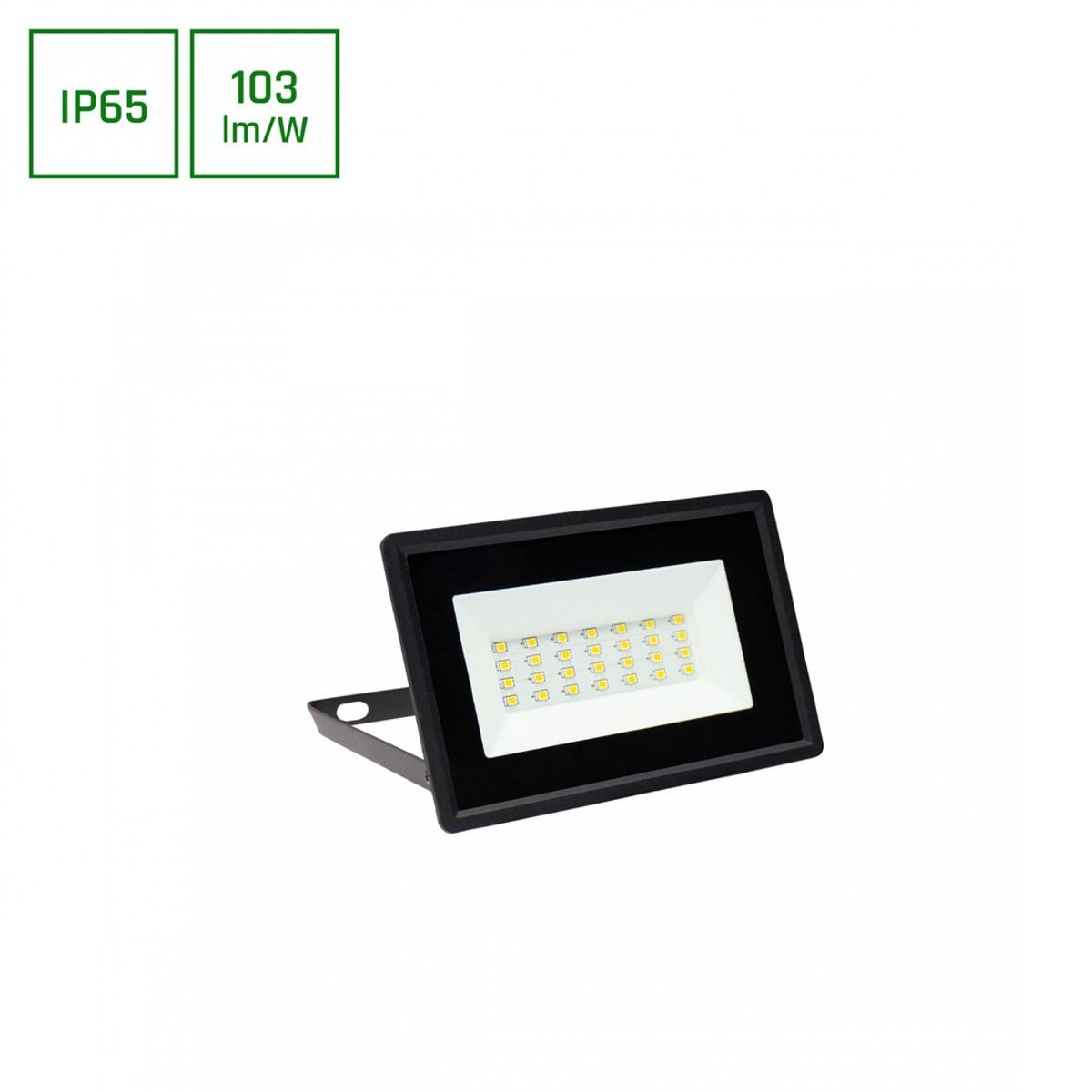 Noctis Lux Projektør 20W - 230V, IP65, 120x90x27mm, sort - Kulør : Kold