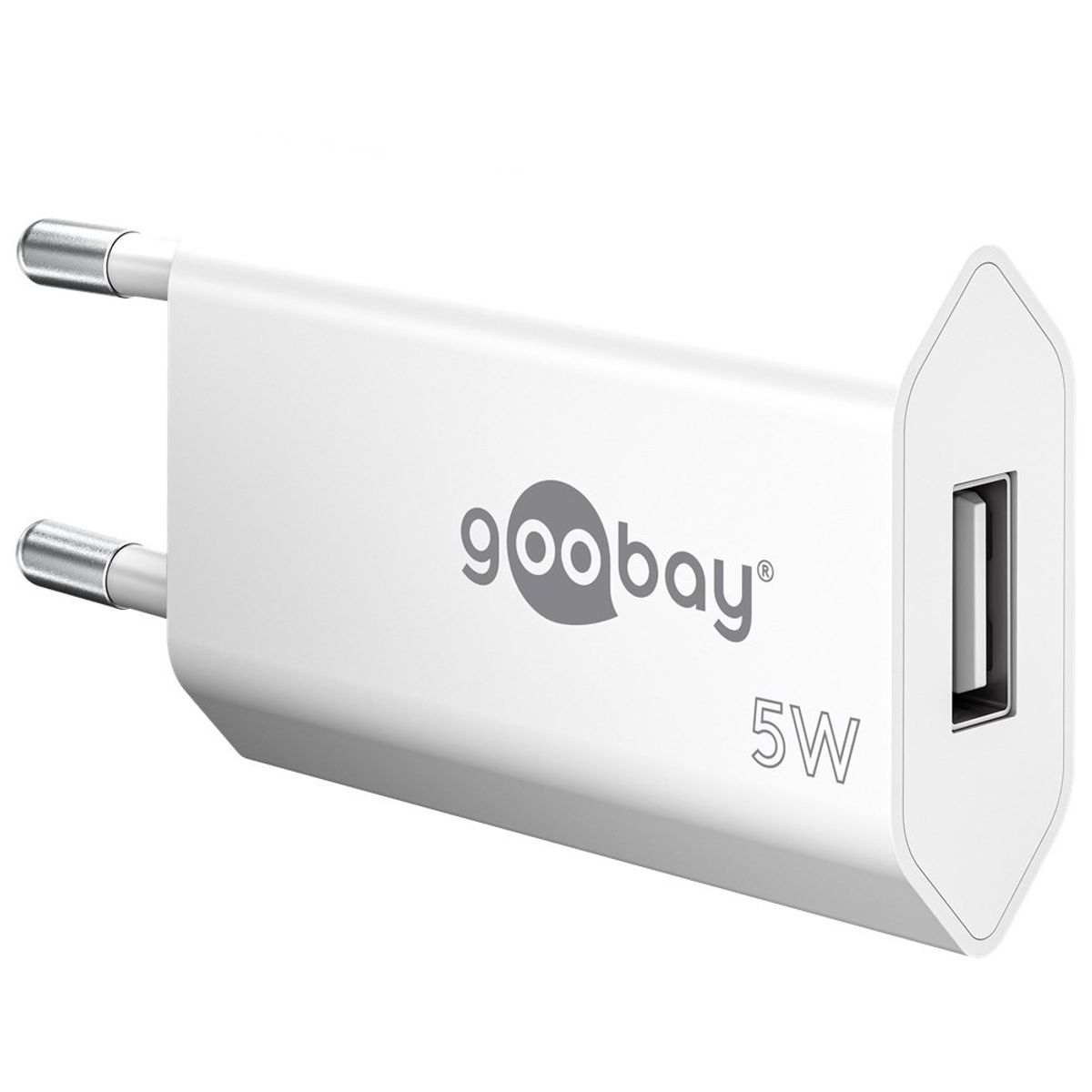 USB oplader 5W - Hvid, USB-A, perfekt til mobil og lamper