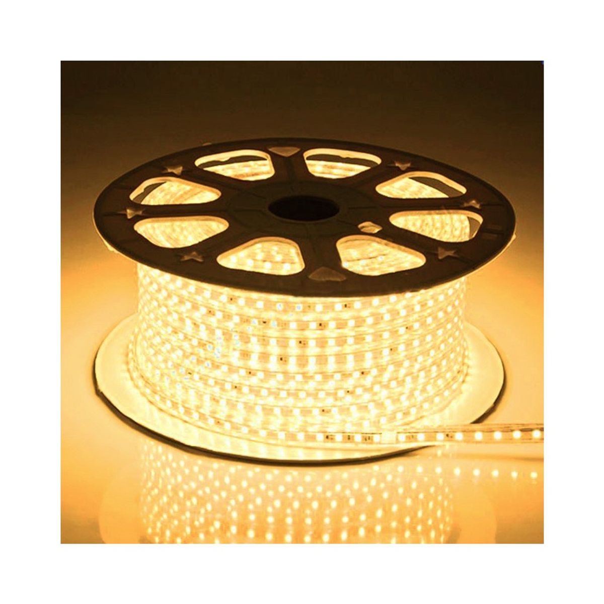 5 m. vandtæt LED strip (Type Q) - 230V, IP67, 120 LED, 6W pr. meter - Kulør : Varm