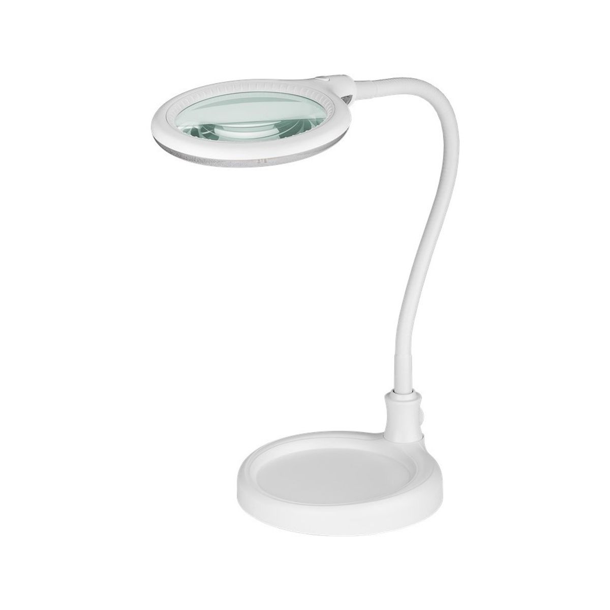 LED luplampe m/svanehals 6W - Hvid, bordlampe, klemme og fod