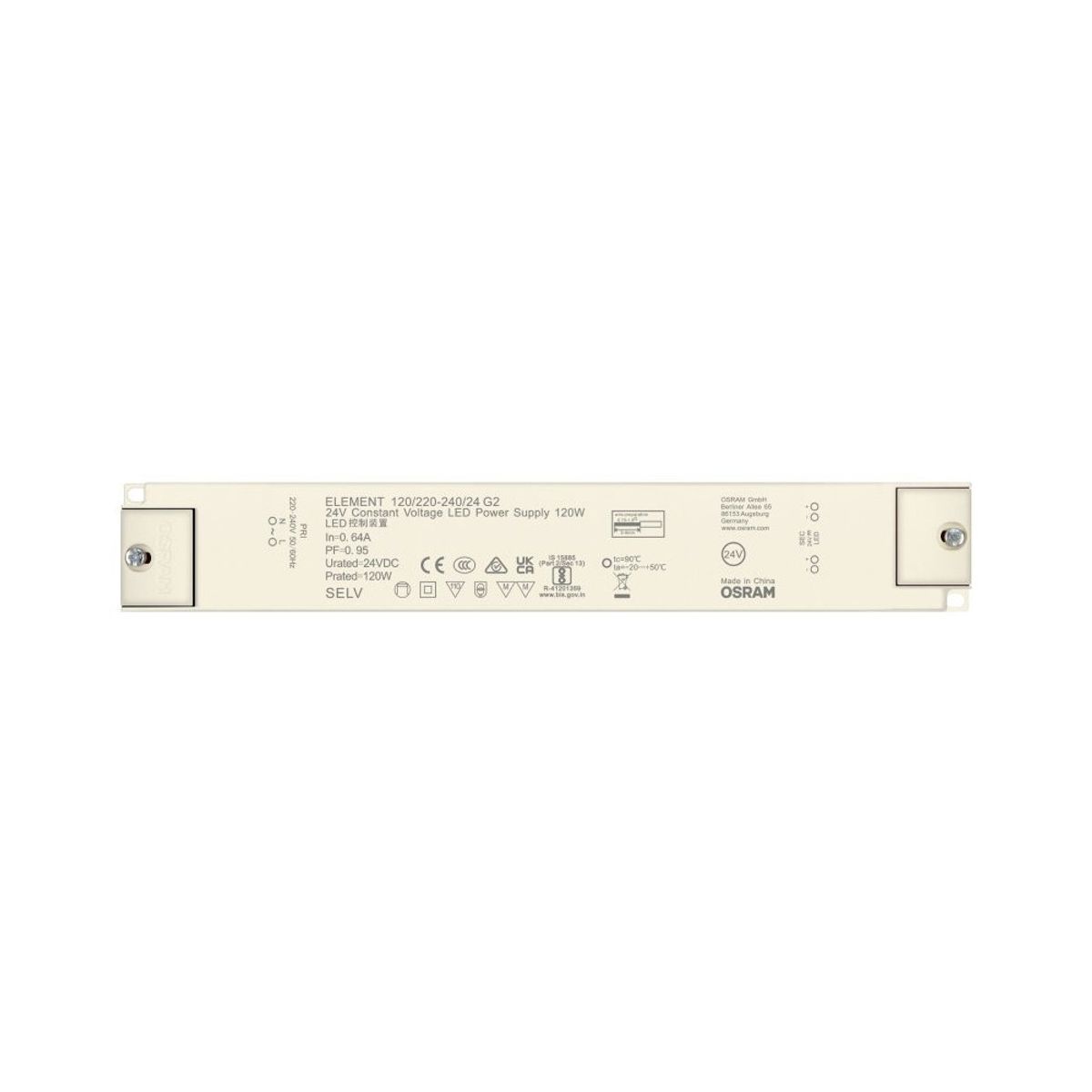 Osram 120W strømforsyning - 24V DC, 5A, IP20 indendørs