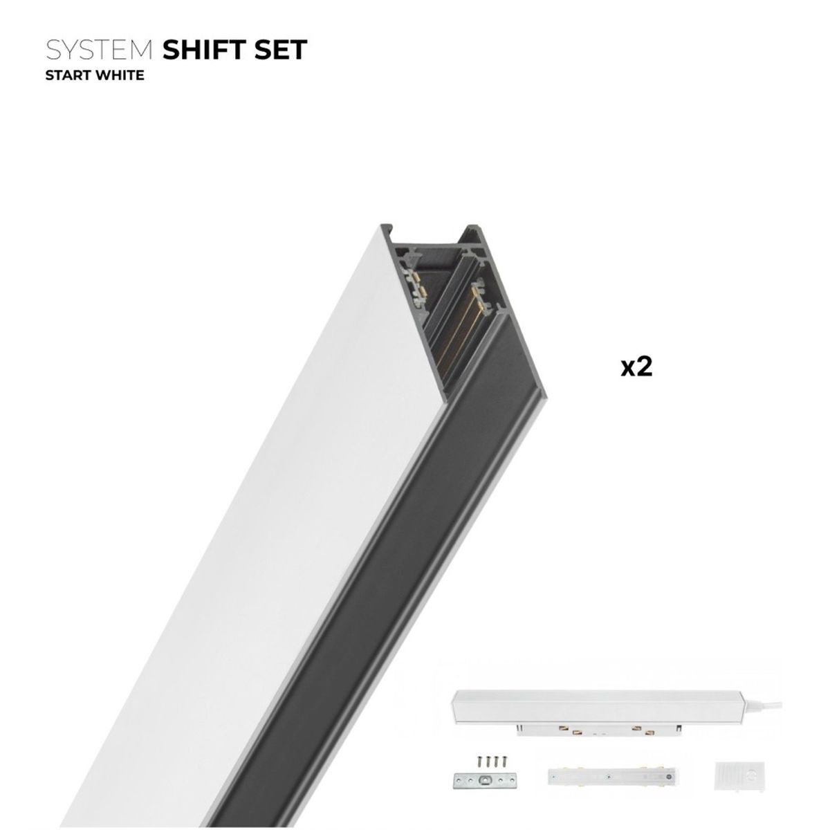 Spectrum SHIFT Start sæt - 2 meter komplet, Hvid