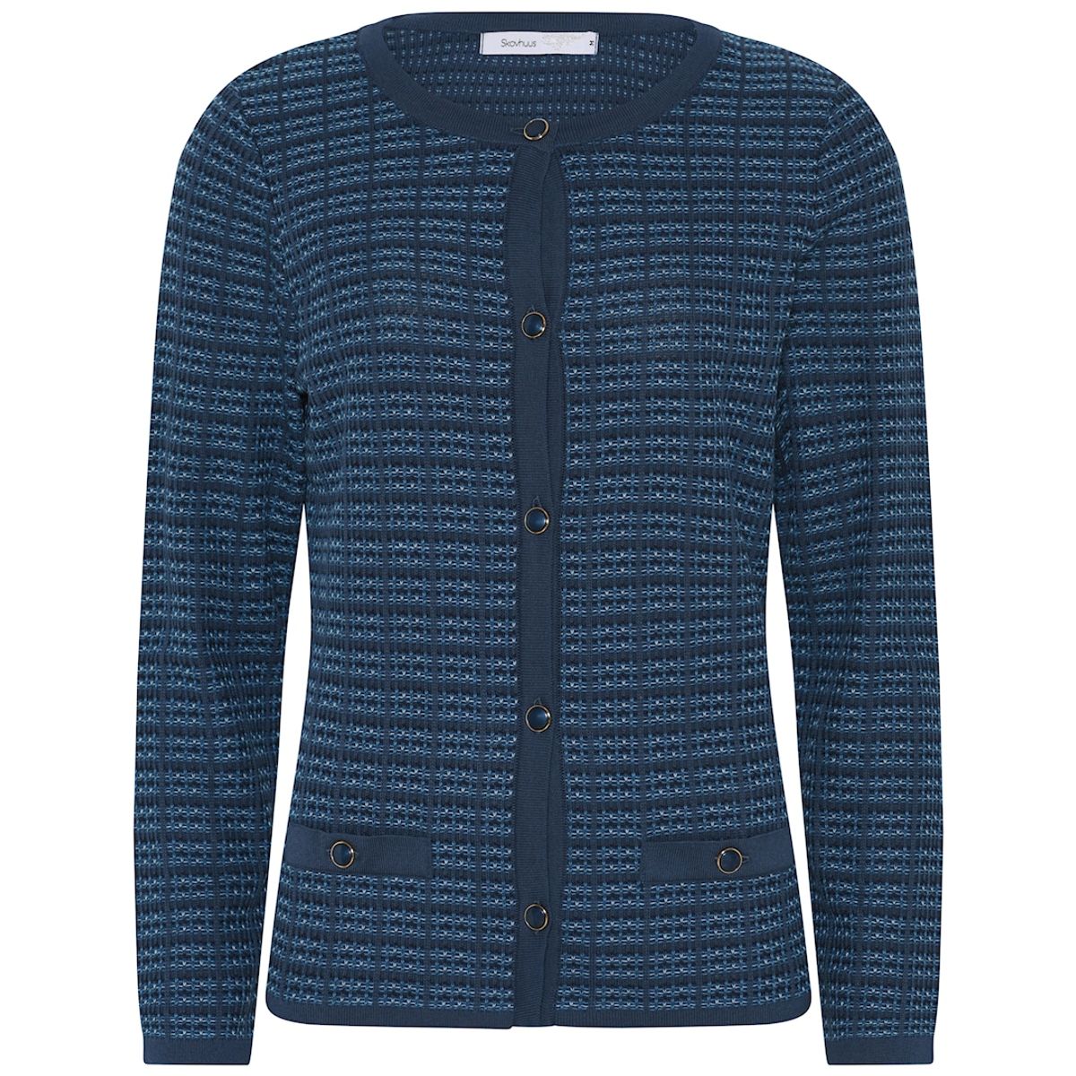 Skovhuus Kvinde Strik Cardigan Jeans Blue XXXL