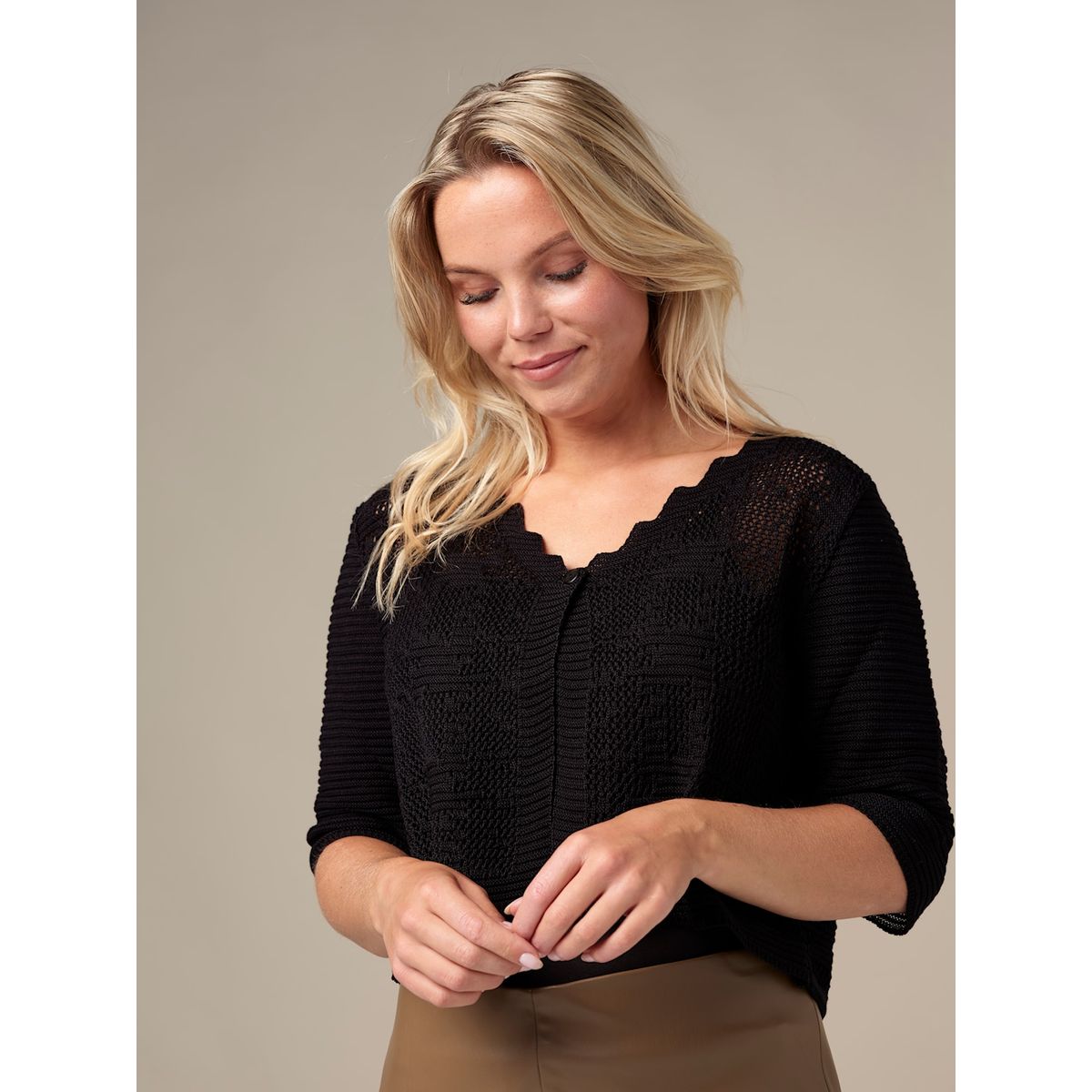 Skovhuus Kvinde Strik Bolero Black S