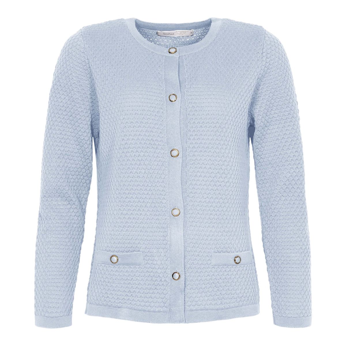 Skovhuus Kvinde Strik Cardigan Pale Blue XXL