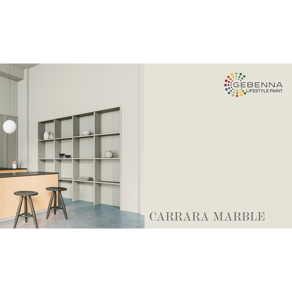 Gebenna Vægmaling: Carrara Marble 2,7 liter