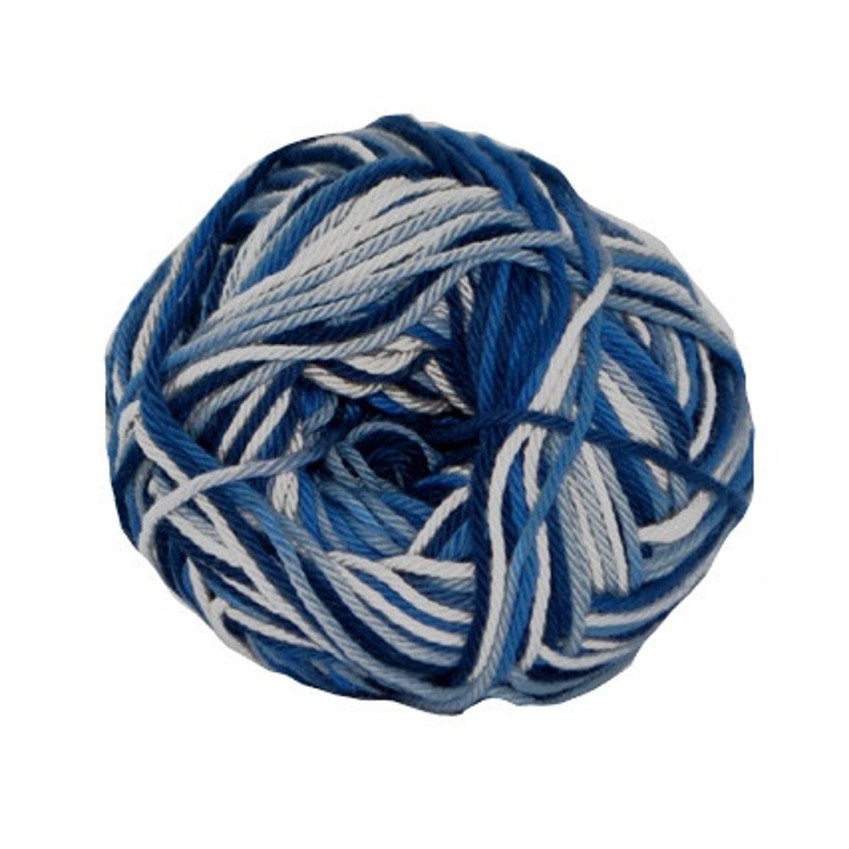 Cotton nr. 8, multifarvet, blå farver, 50 g, nr. 599