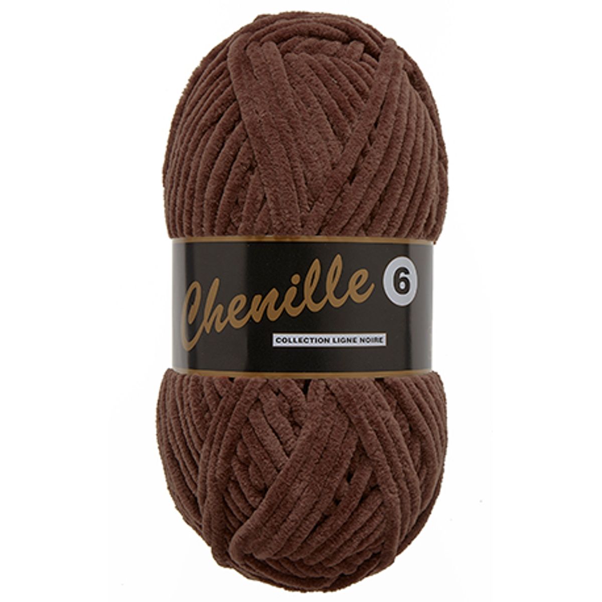 Chenille 6, mørkebrun, 100 g, nr. 112