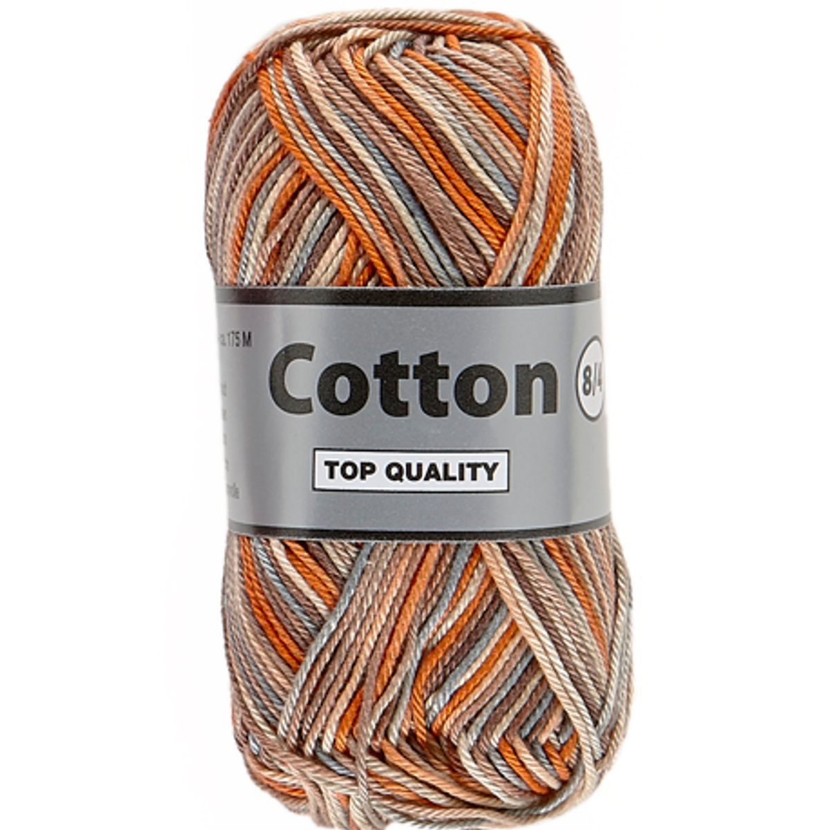 Lammy cotton 8/4, multifarvet, orange og brune farver, 50 g, nr. 632