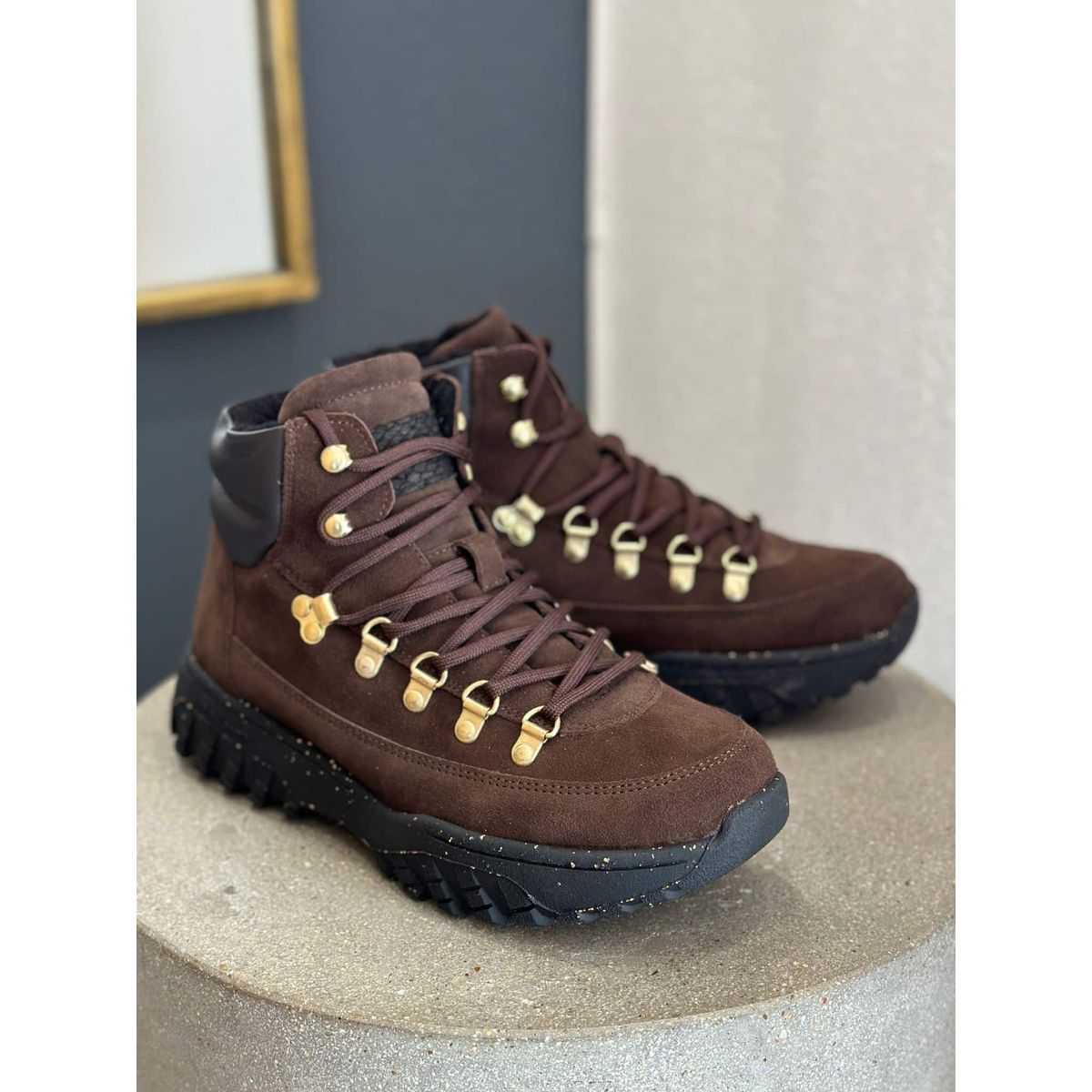 Woden Iris Track Suede - Chocolate, Vinterstøvle, Med foer 42