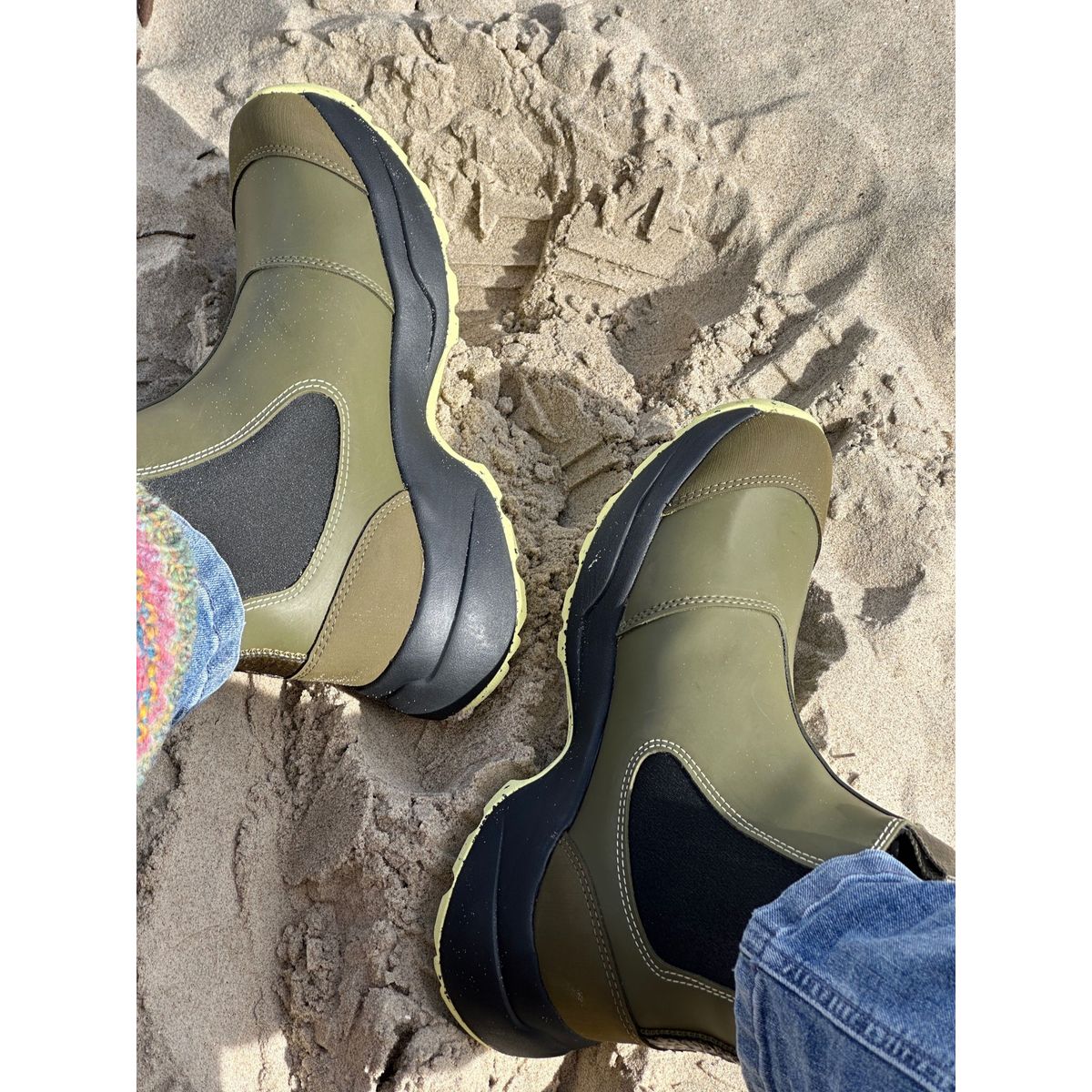 Woden SIRI WATERPROOF, Rubber Boots - DARK OLIVE/PALE LIME 41