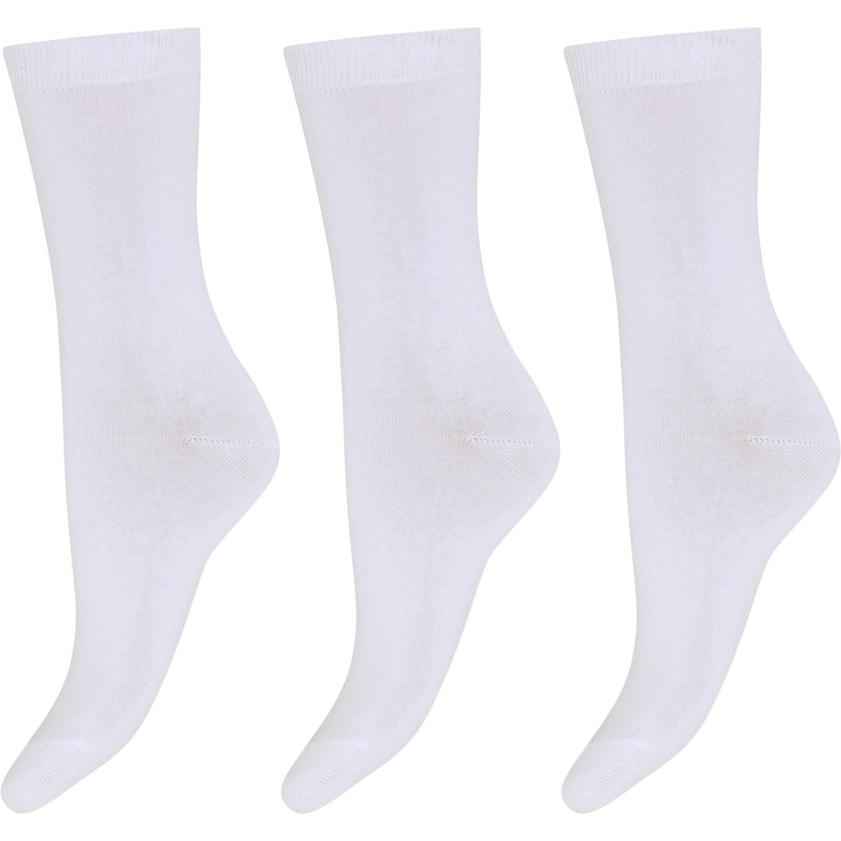 DECOY ankle sock orgcotton 3pk - Hvid str. 37-41