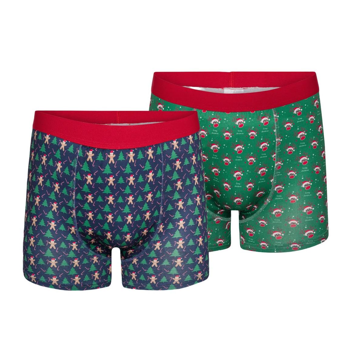 2-pak boxershorts med julemotiv i æske, str. XL