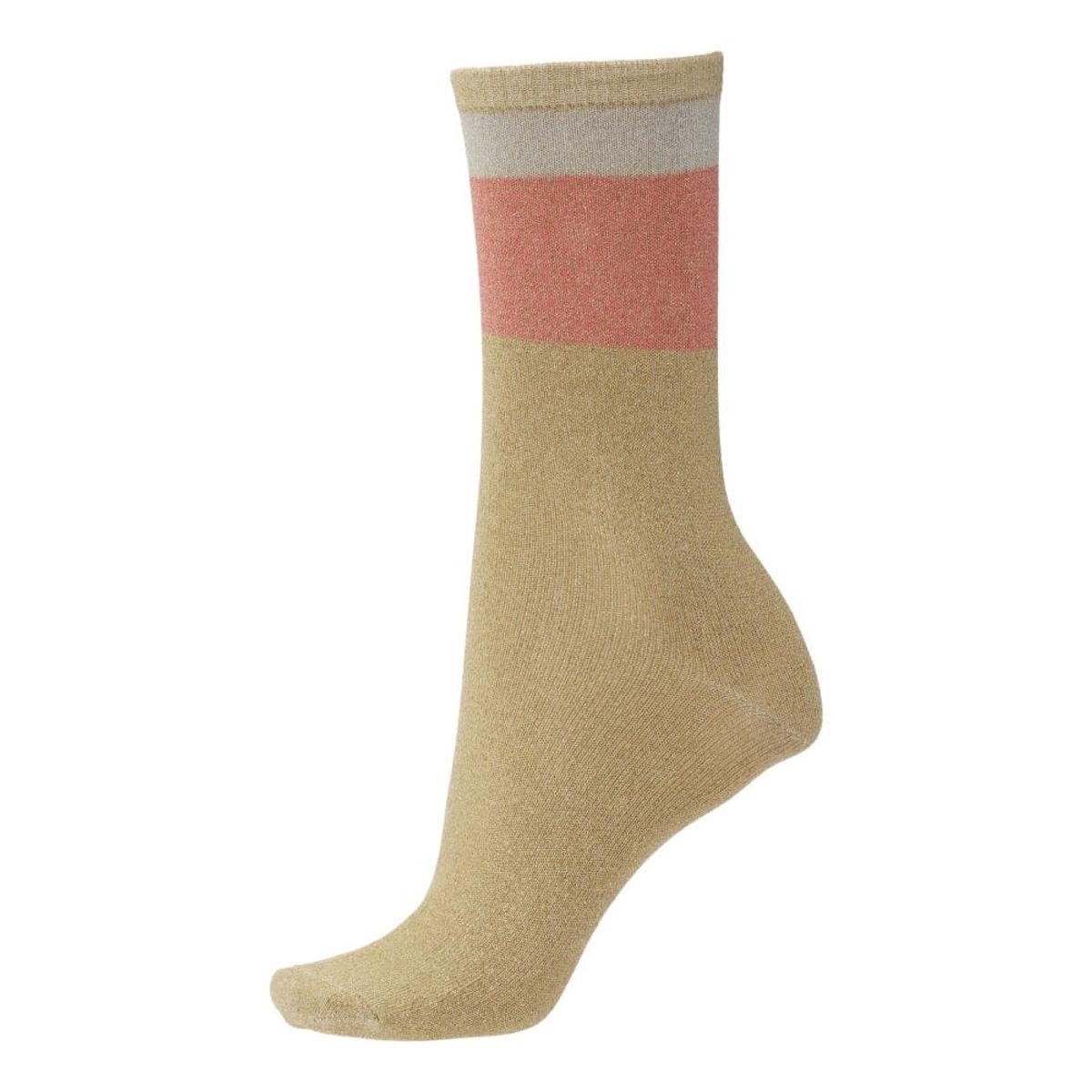 Socks CPH Damestrømpe - Guld/Sand med glitter