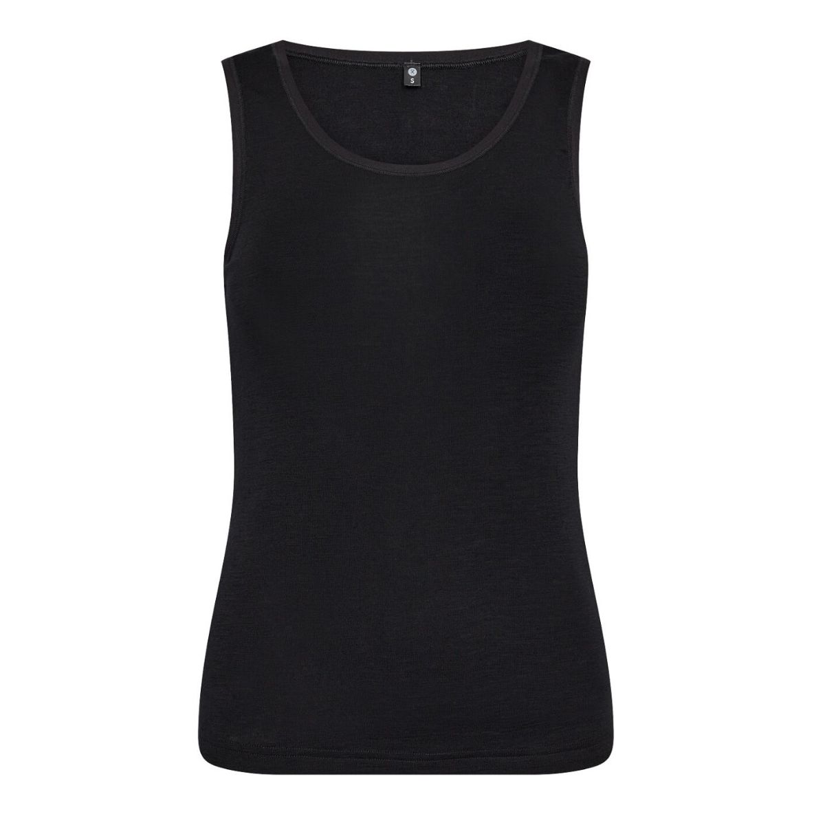 Tank top i 100% uld til kvinder, sort, str. medium