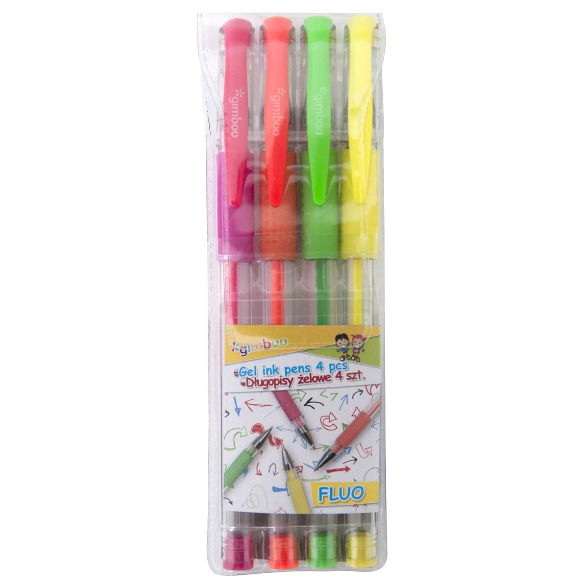 Gelpen GIMBOO Fluo, 4 stk., vedhængsemballage, assorterede farver 1 PA