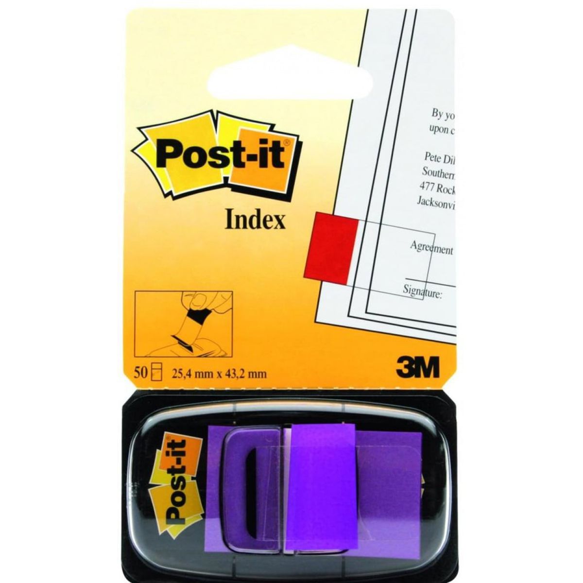 Indekseringsfaner POST-IT® (680-8), PP, 25x43mm, purpurrød, 50 stk..