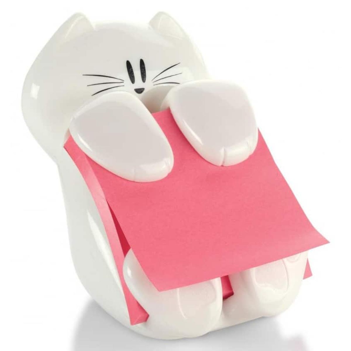 Post-it® Kitten (CAT-330) holder til klæbende noter, hvid, inkl.. Super Sticky Z-Notes