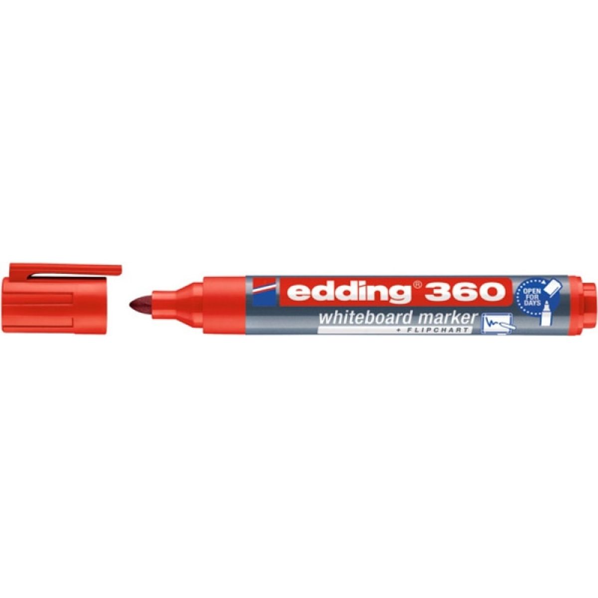 Whiteboard markører E-360 EDDING, 1,5-3mm, rød, 10 stk.