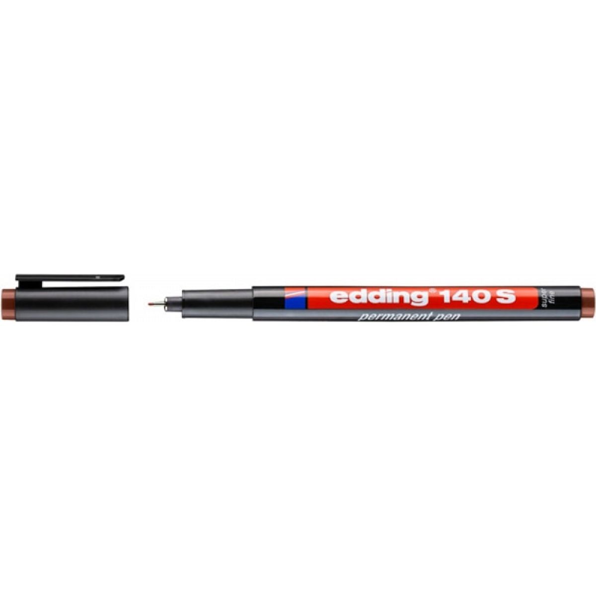 Permanent pen e-140 S EDDING, 0,3mm, brun, 10 stk.