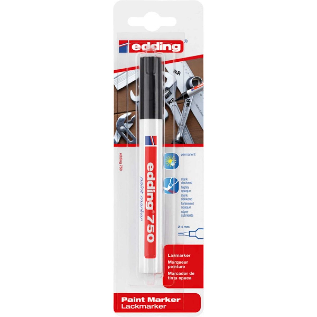 EDDING Marker paint e-750, 2-4mm, blister, sort -.