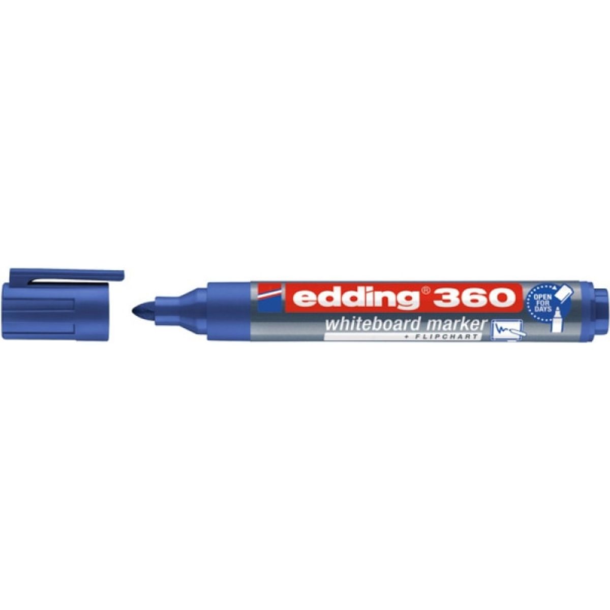 Whiteboard markører E-360 EDDING, 1,5-3mm, blå, 10 stk.