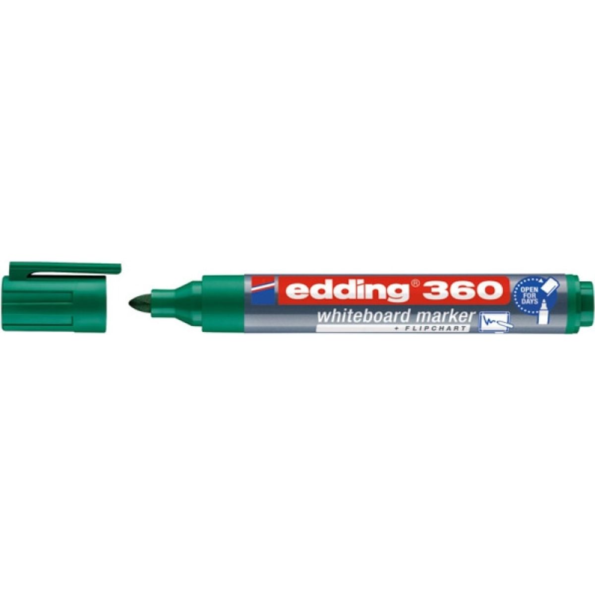 Whiteboard markører E-360 EDDING, 1,5-3mm, grøn, 10 stk.