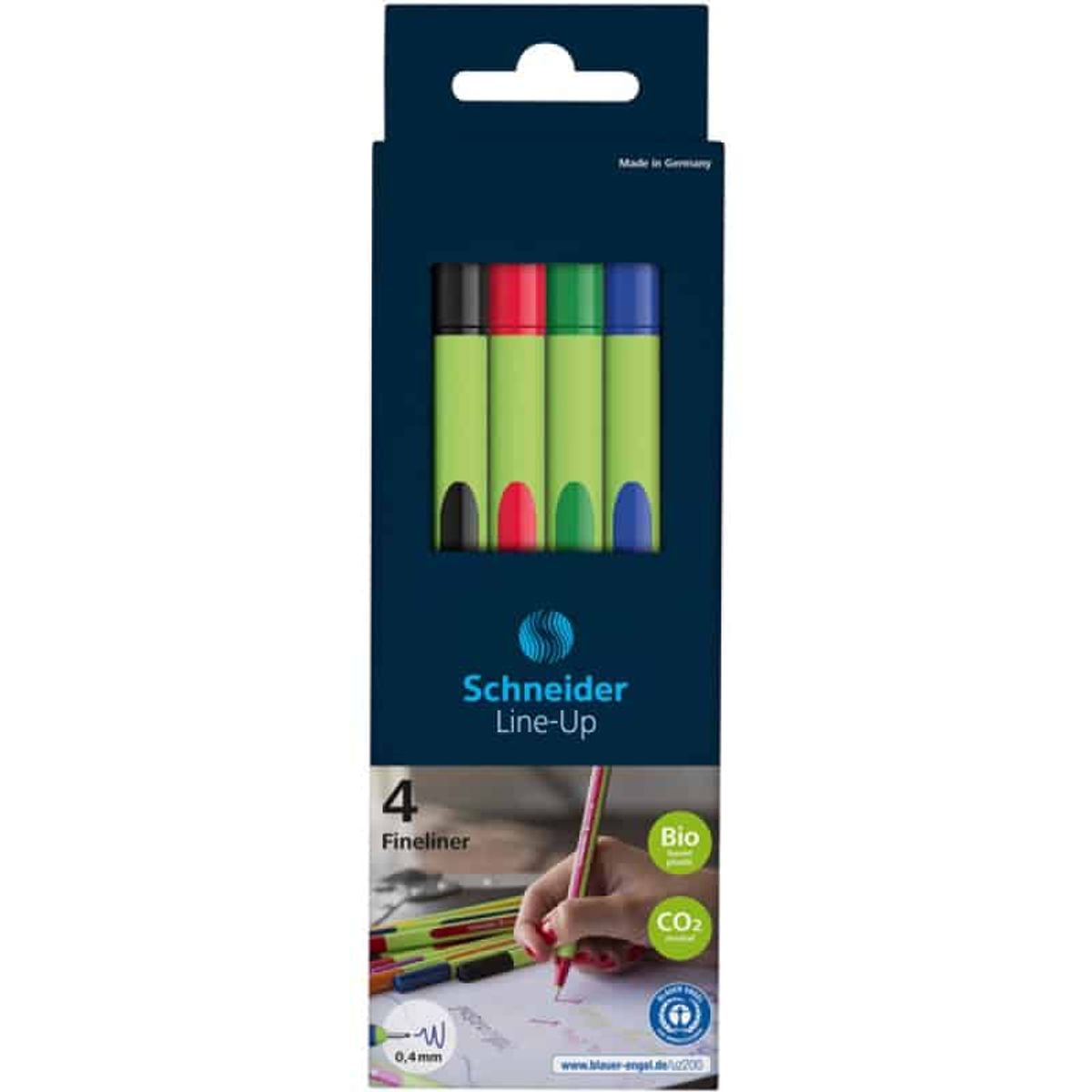 Fineliner sæt SCHNEIDER Line-Up, 0,4mm, æske med vedhæng, farvemix,.