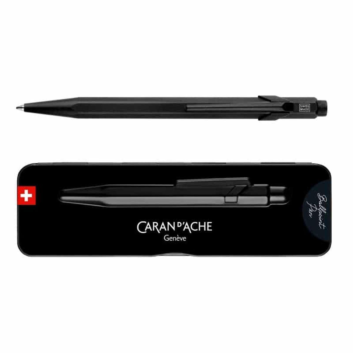 Kuglepen CARAN D'ACHE 849 Black Code, M, med etui, sort,.