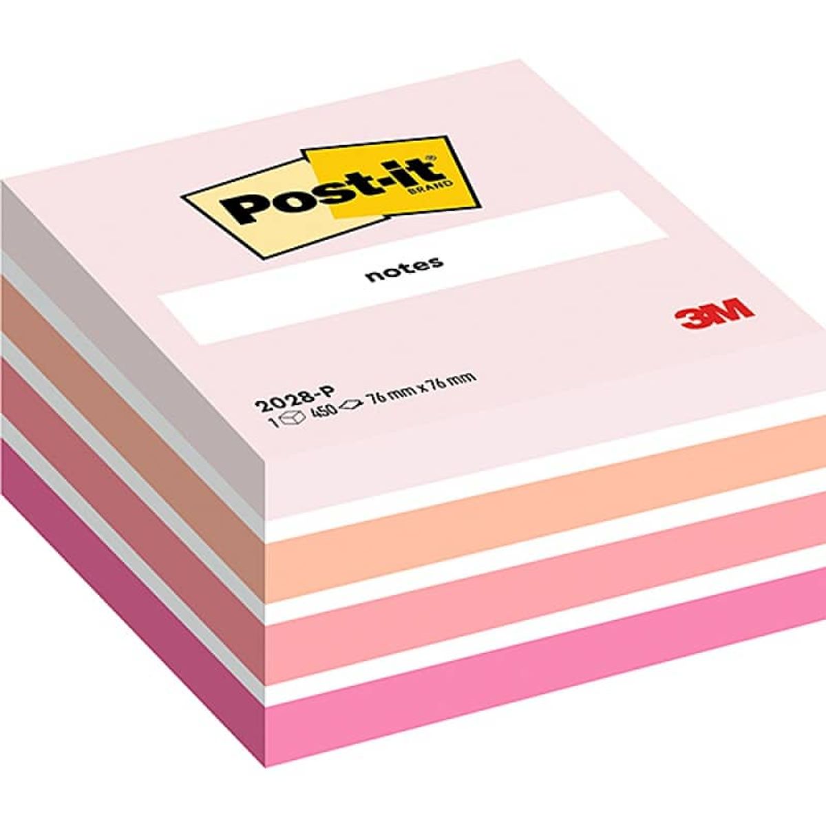 Post-it® Notes Cube Pastel Pink, 76 mm x 76 mm, 450 ark,.