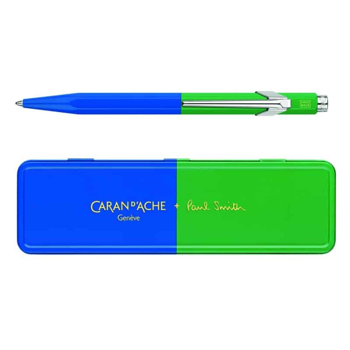 Pen CARAN D'ACHE 849 Paul Smith Edition 4, M, i æske, Cobalt/Emerald,.