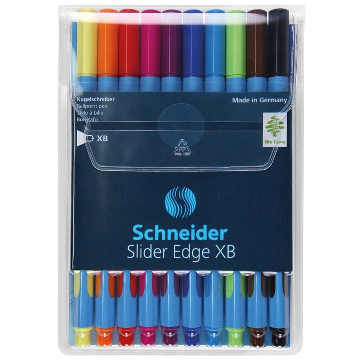 Pen sæt i etui SCHNEIDER Slider Edge, XB, 10 stk., farvemix.