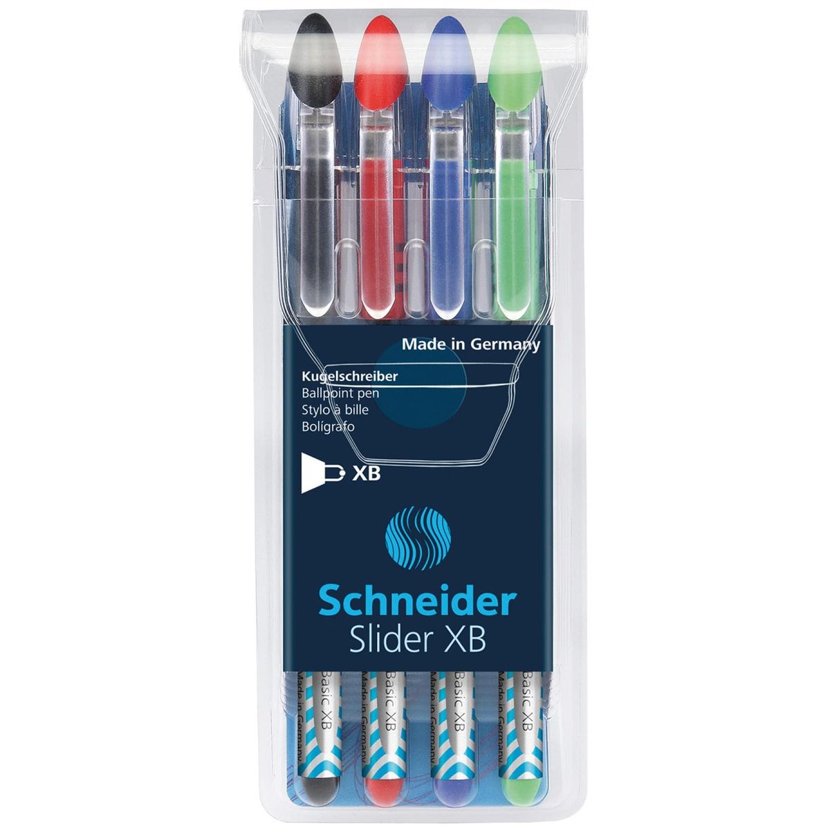 Pen sæt SCHNEIDER Slider Basic, XB, 4 stk., farvemix basic.