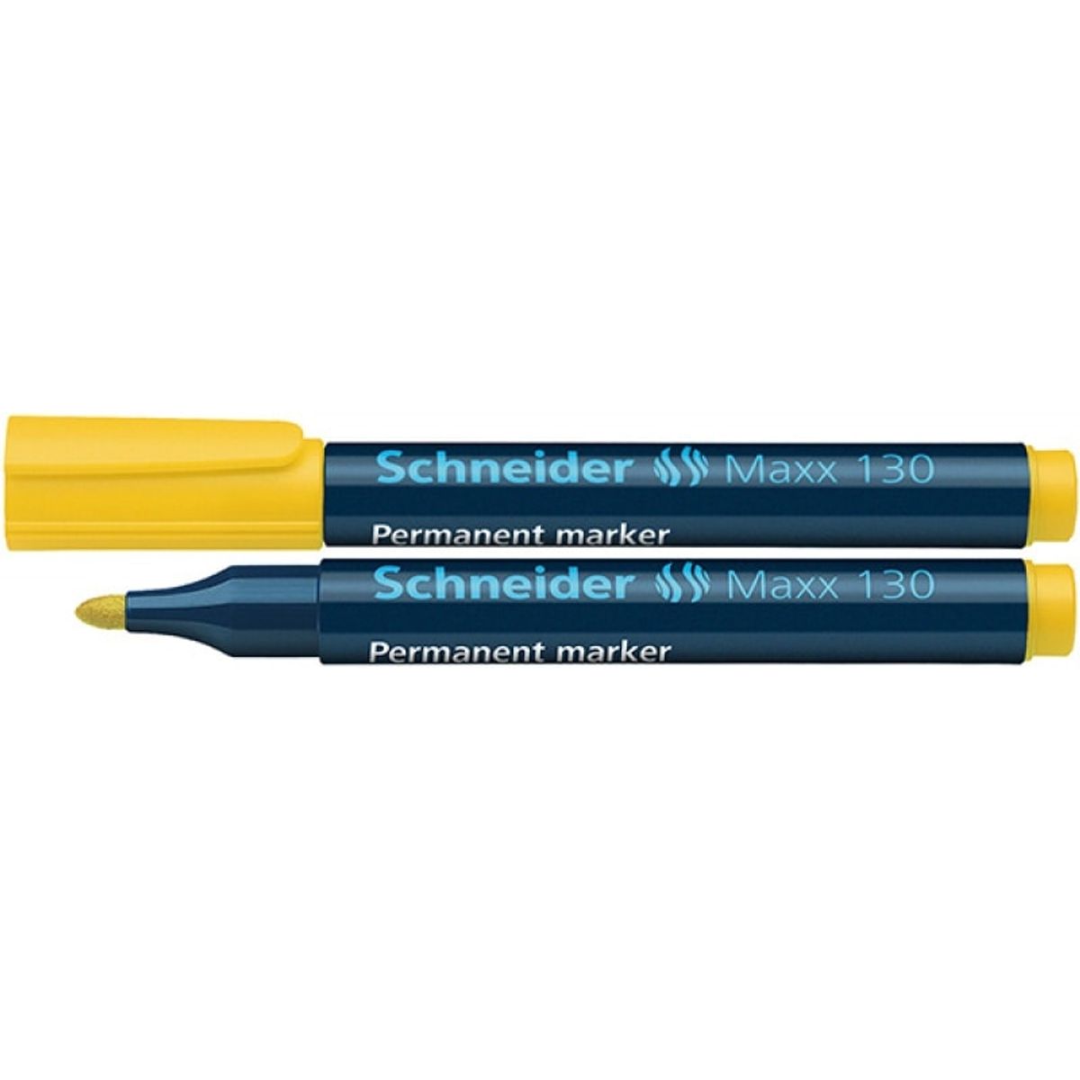 Permanent marker SCHNEIDER Maxx 130, rund, 1-3 mm, gul, 10 stk.