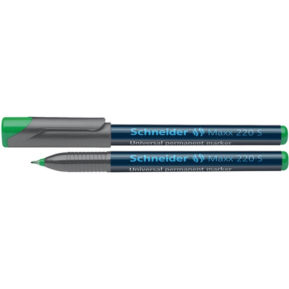 Universal permanent marker SCHNEIDER Maxx 220 S, 0,4mm, grøn, 10 stk.