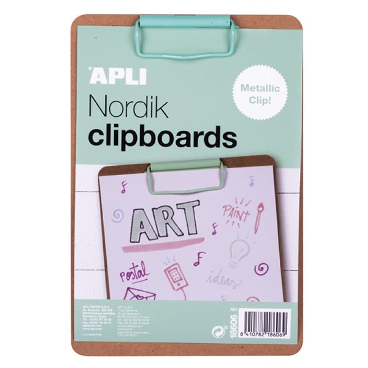 Clipboard A5 Træ Metalclips Pastelgrøn.