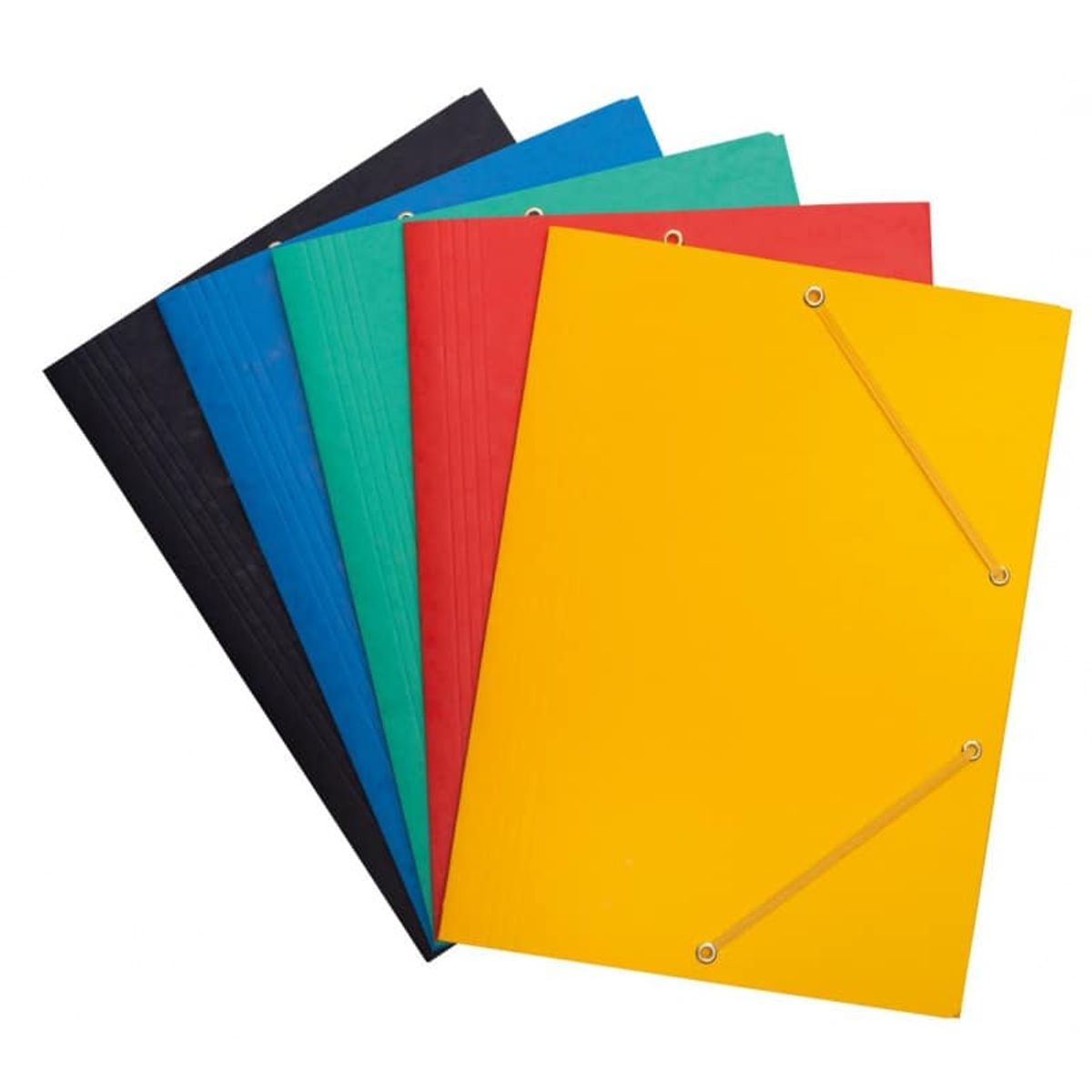 Elastisk mappe A4 3-flap 390gsm assorterede farver 25 stk.