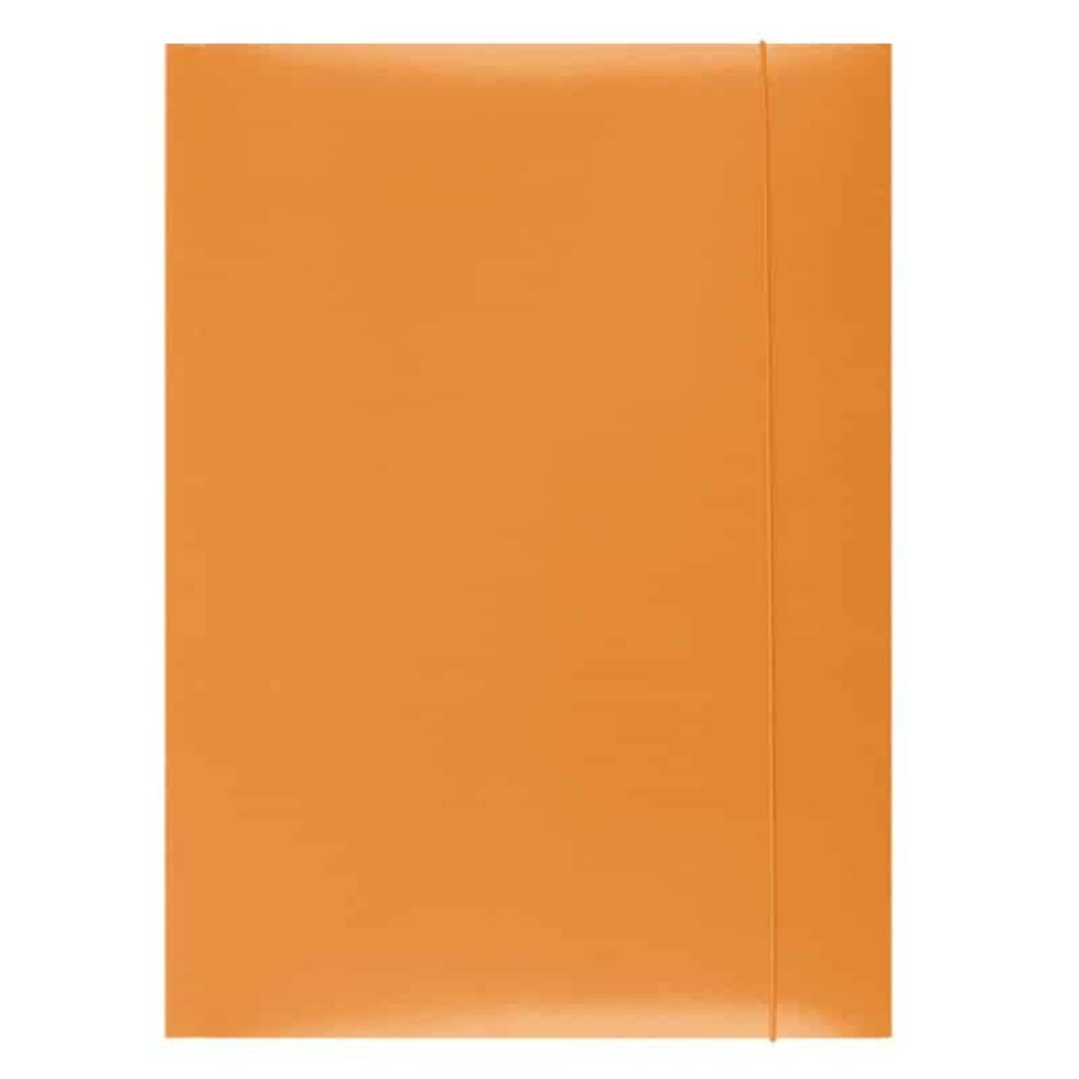 Elastisk mappe A4 orange 300gsm 3 flapper.