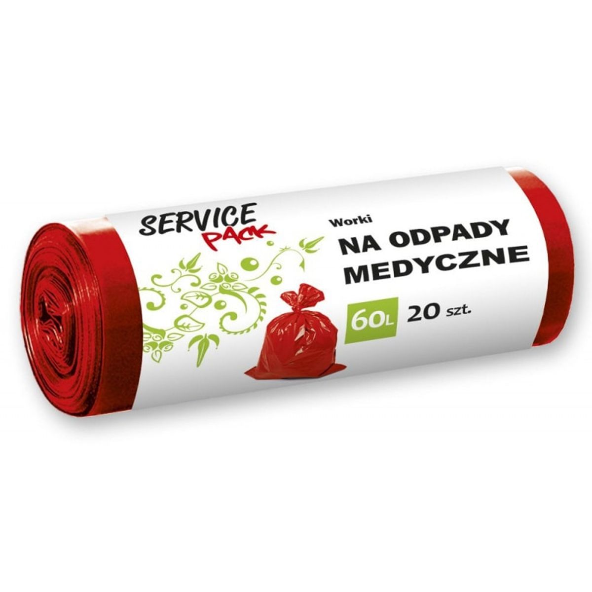 Medicinsk affaldspose rød LDPE 60L.