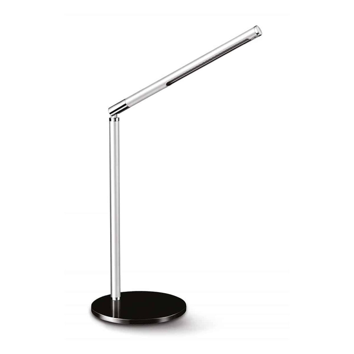 Skrivebordslampe LED Sølv-Sort Justerbar Arm.