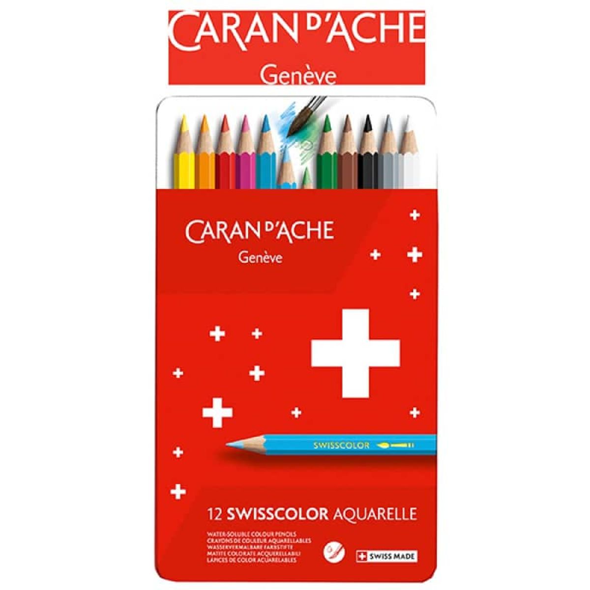 Farvekridt Caran d'Ache Swisscolor Aquarelle 12 stk.