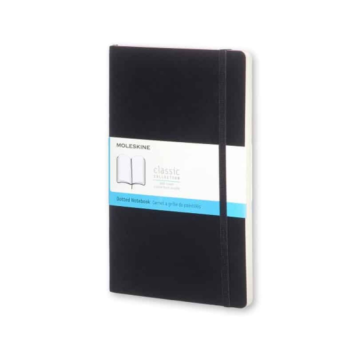 Notatbog Moleskine Classic L Prikket Sort.